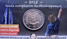 Belgie 2 euro 2015 Année Européénne du développement (FR), ontwikkeling (FR), coincard